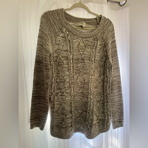 Women’s Size Large St. John’s Bay Cableknit Sweater Pull Over Gray Comfy